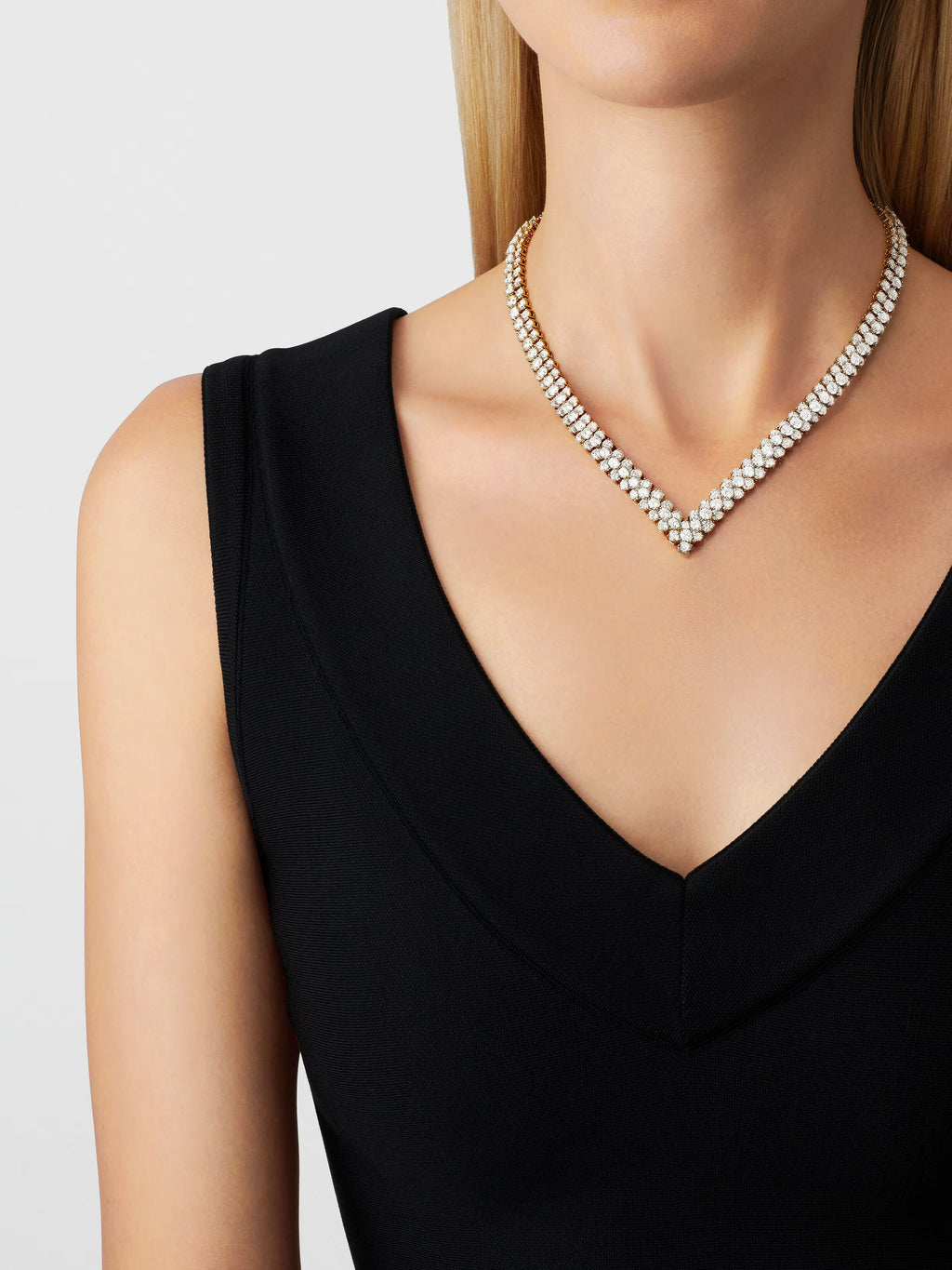 Carave Paris Royal V Diamond Tennis Necklace