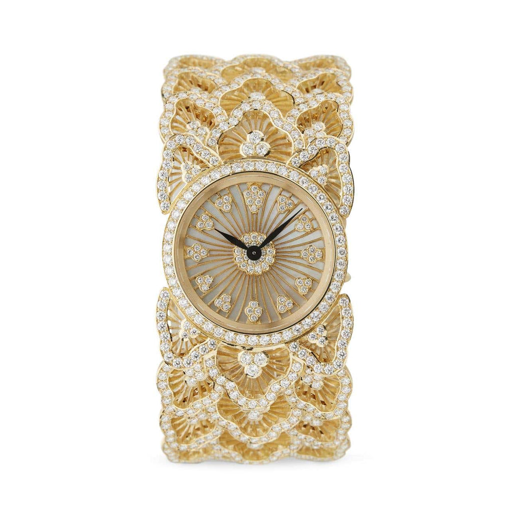 Carave Paris Royale Filigree Diamond Watch in Yellow Gold
