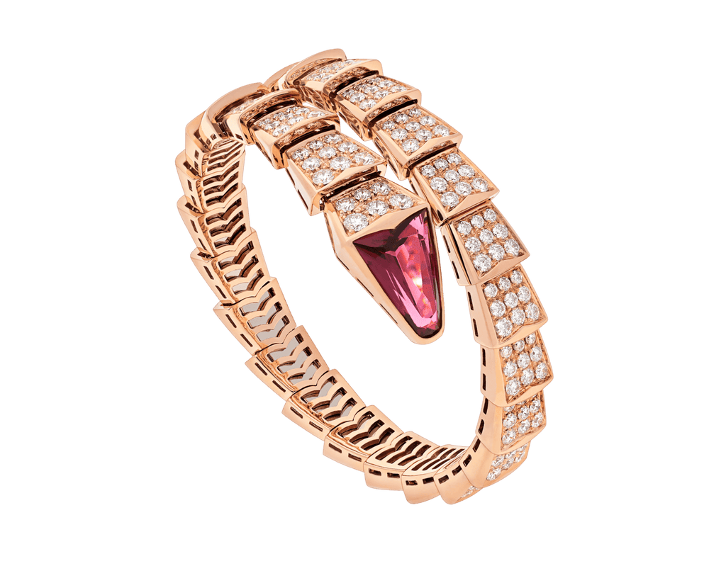 Carave Paris Rubellite Pavé Serpente Wrap Bracelet