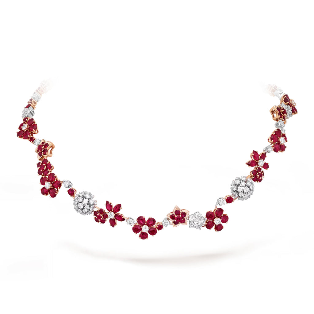 Carave Paris Ruby Bloom Floral Necklace