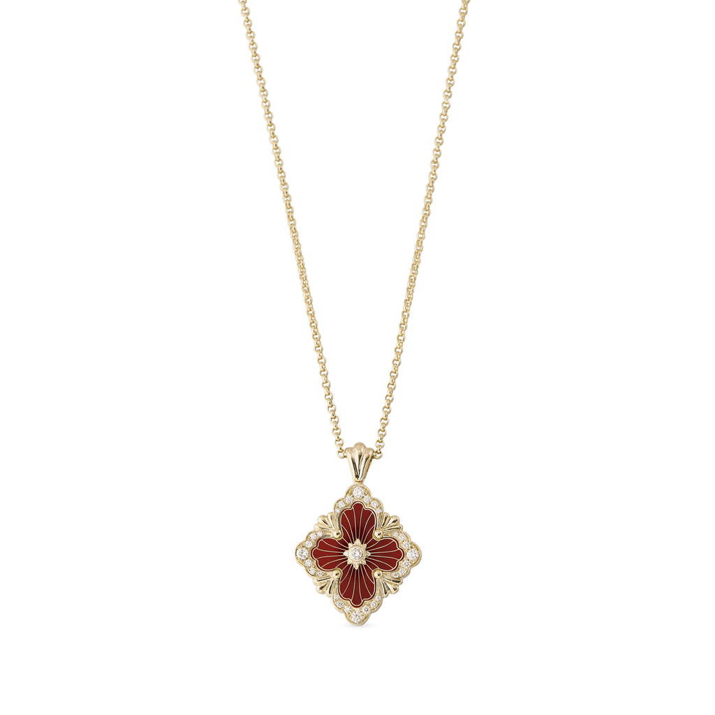 Carave Paris Ruby Bloom Quatrefoil Pendant Necklace