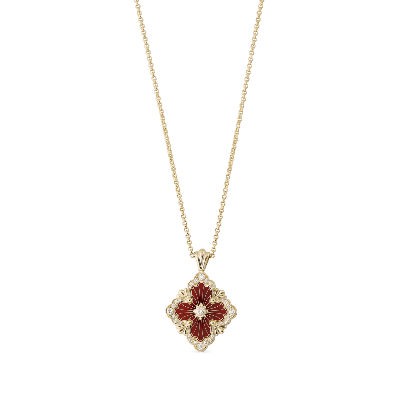 Carave Paris Ruby Bloom Quatrefoil Pendant Necklace