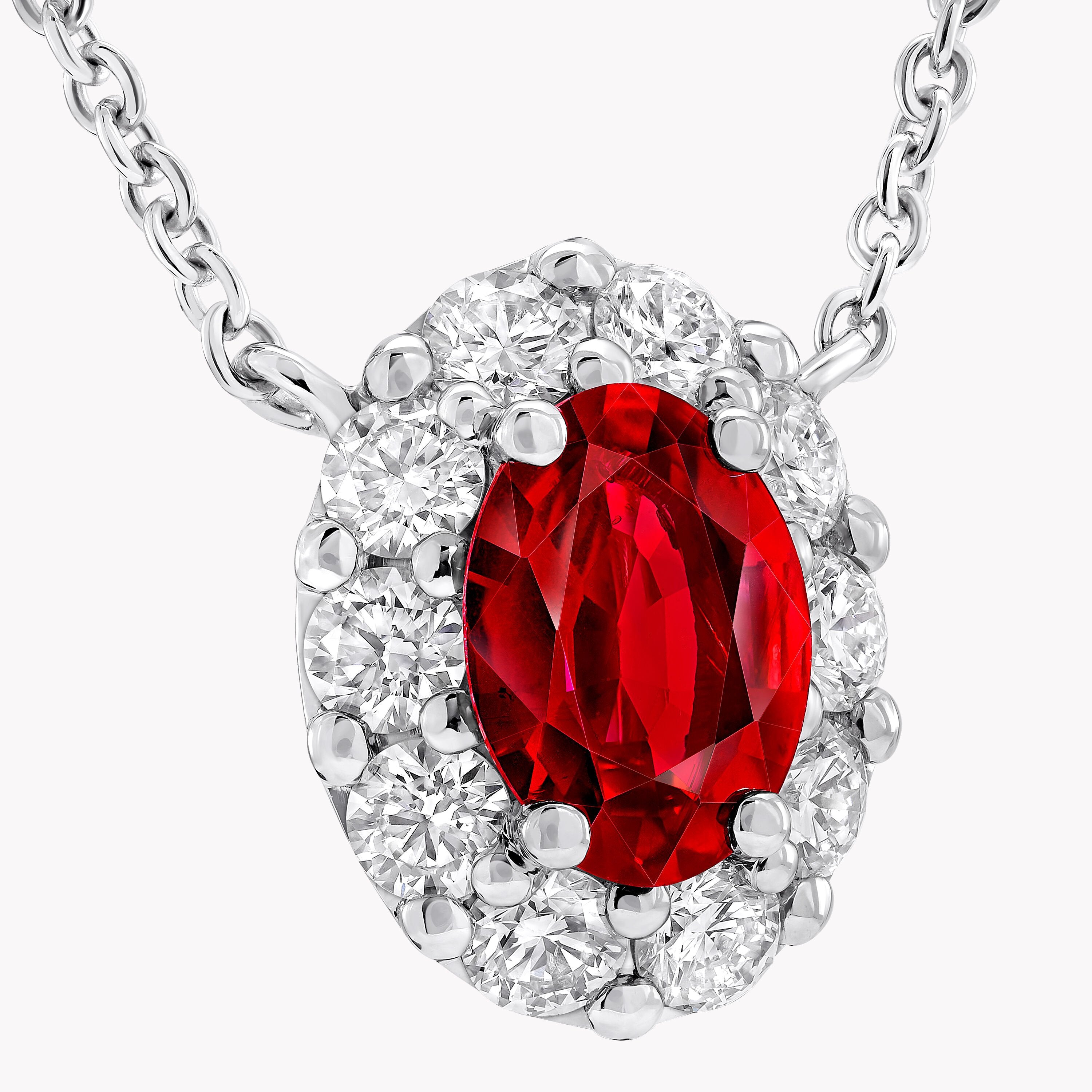 Carave Paris Ruby Halo Pendant Necklace