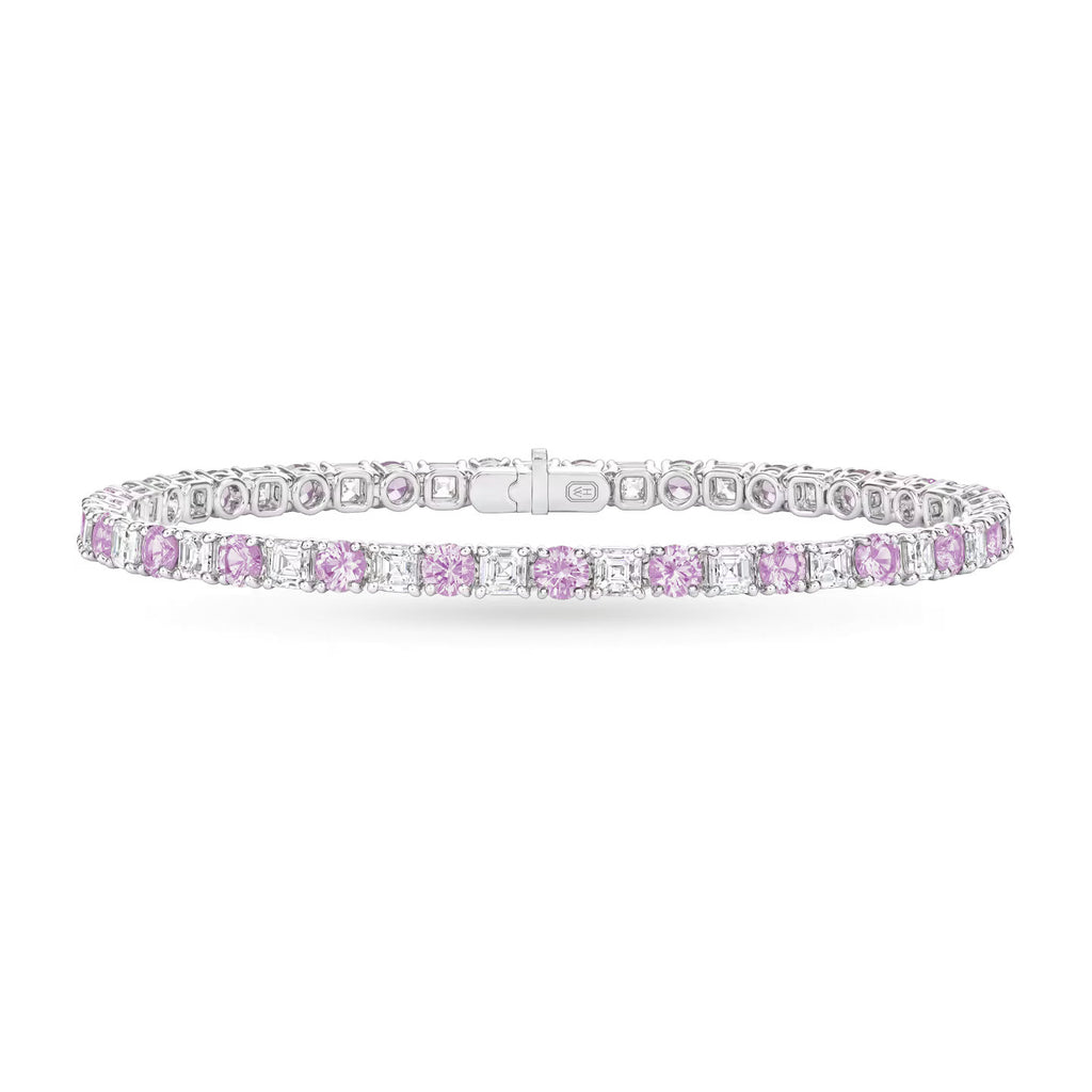 Carave Paris Pink Sapphire & Diamond Tennis Bracelet