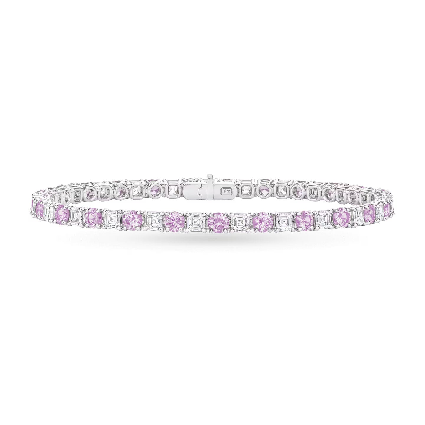 Carave Paris Pink Sapphire & Diamond Tennis Bracelet