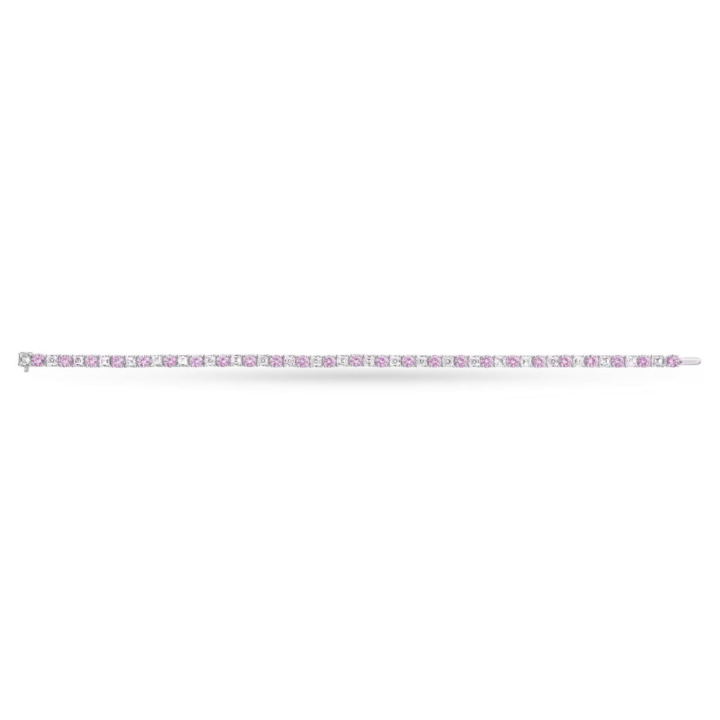 Carave Paris Pink Sapphire & Diamond Tennis Bracelet