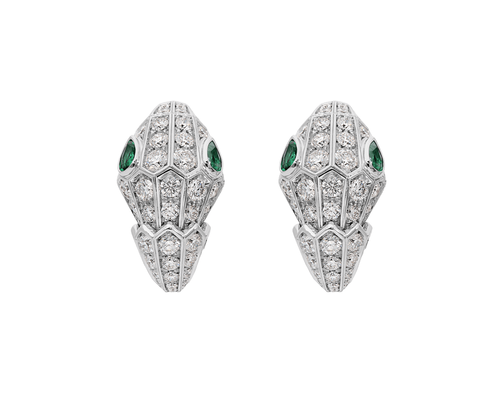 Carave Paris Serpente Emerald Pavé Hoop Earrings