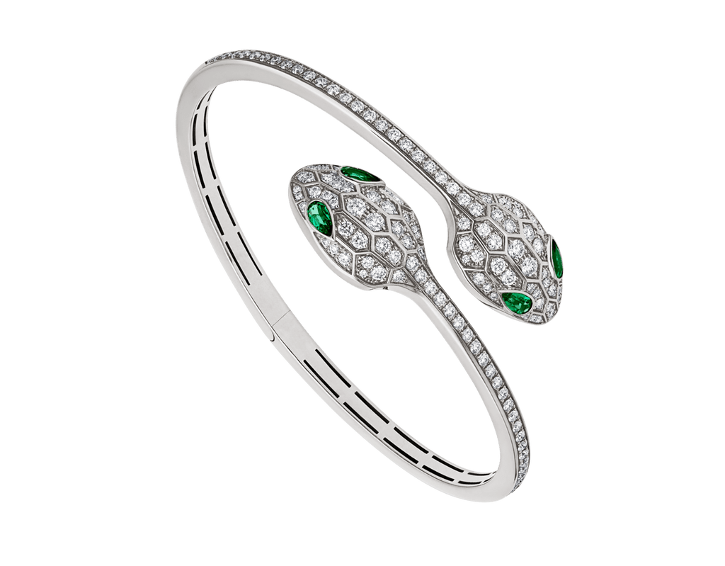 Carave Paris Serpente Emerald Pavé Open Cuff Bracelet