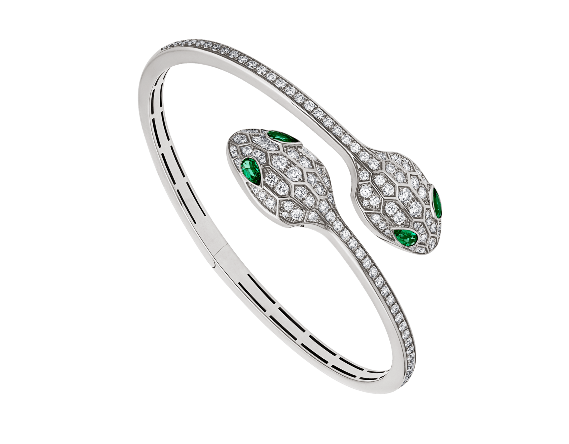 Carave Paris Serpente Emerald Pavé Open Cuff Bracelet