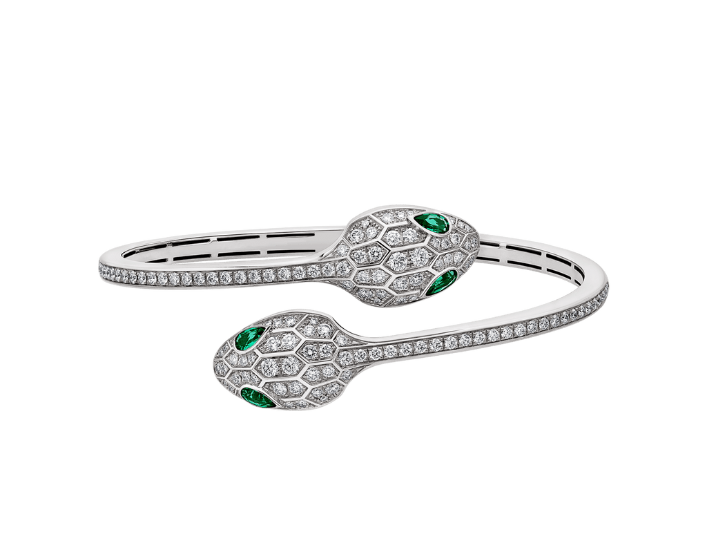 Carave Paris Serpente Emerald Pavé Open Cuff Bracelet