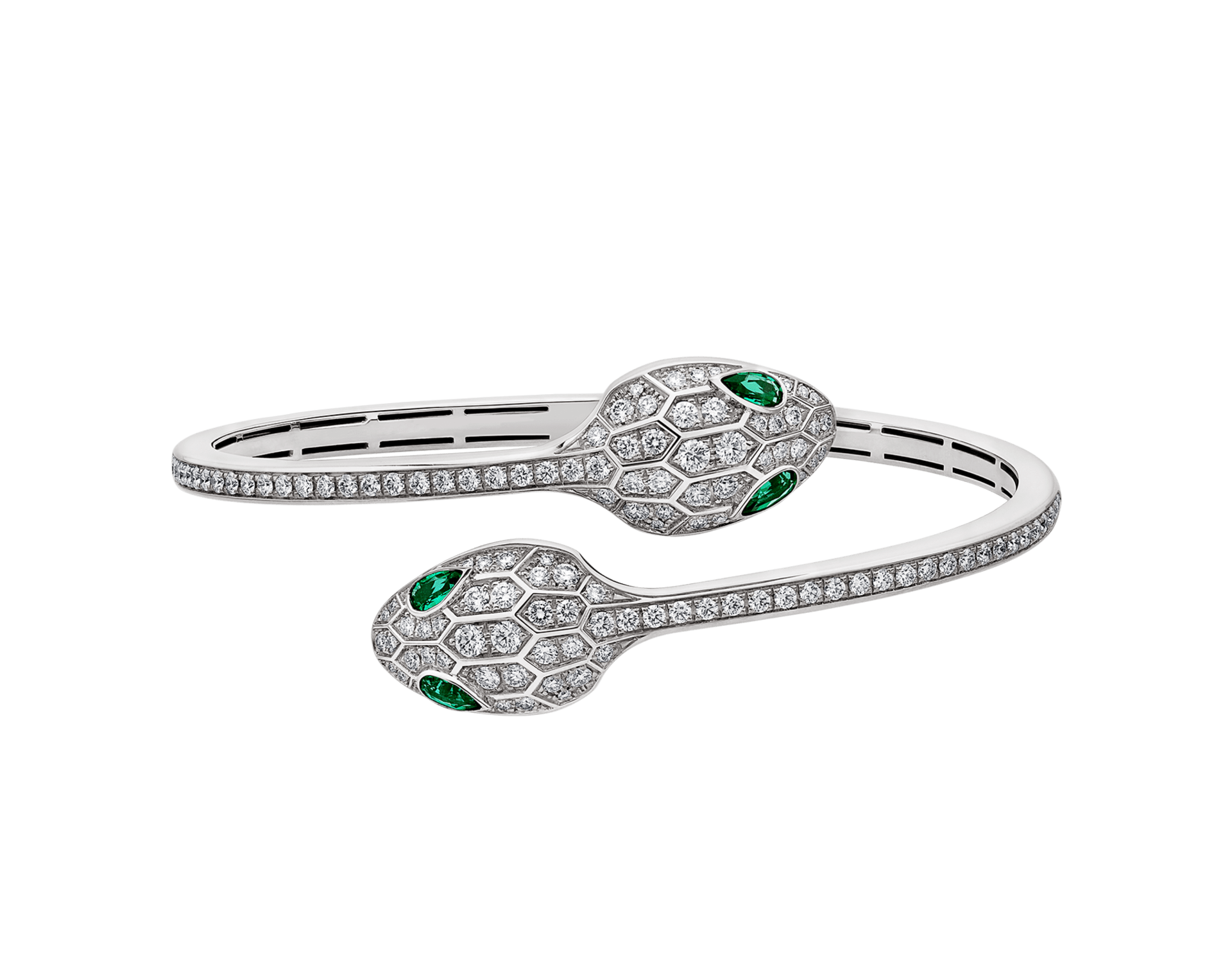 Carave Paris Serpente Emerald Pavé Open Cuff Bracelet