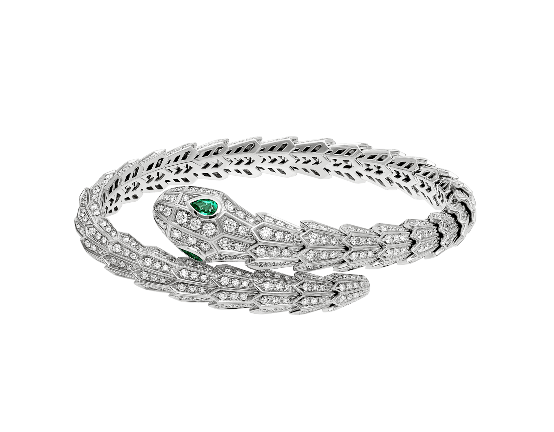 Carave Paris Serpente Emerald Pavé Wrap Bracelet