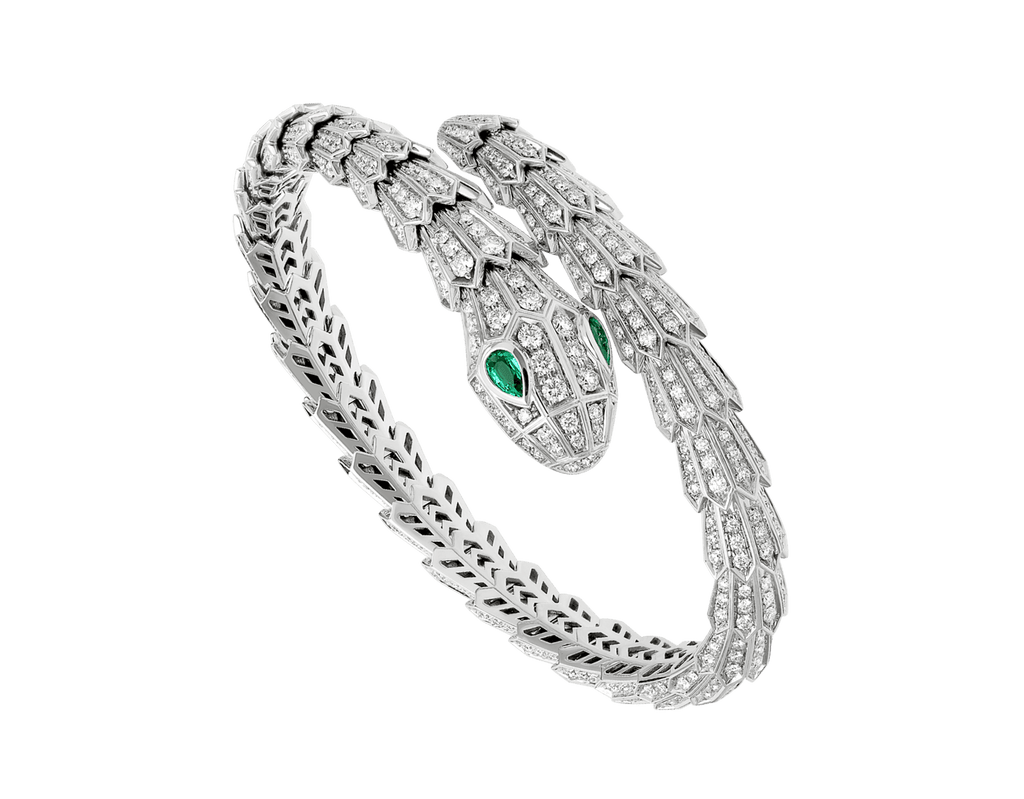 Carave Paris Serpente Emerald Pavé Wrap Bracelet