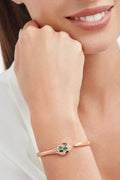 Carave Paris Serpente Malachite & Sapphire Open Cuff Bracelet