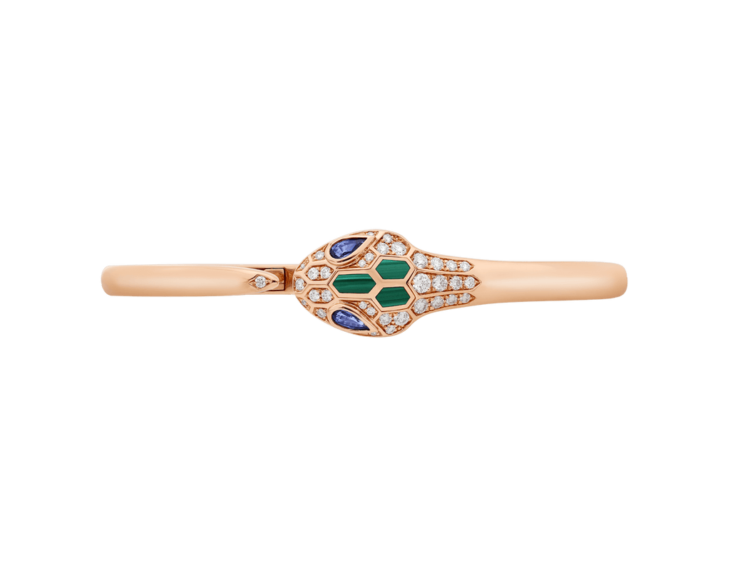 Carave Paris Serpente Malachite & Sapphire Open Cuff Bracelet