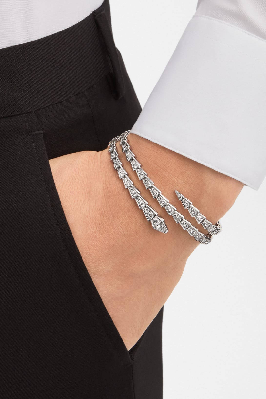 Carave Paris Serpente Spiral Diamond Wrap Bracelet