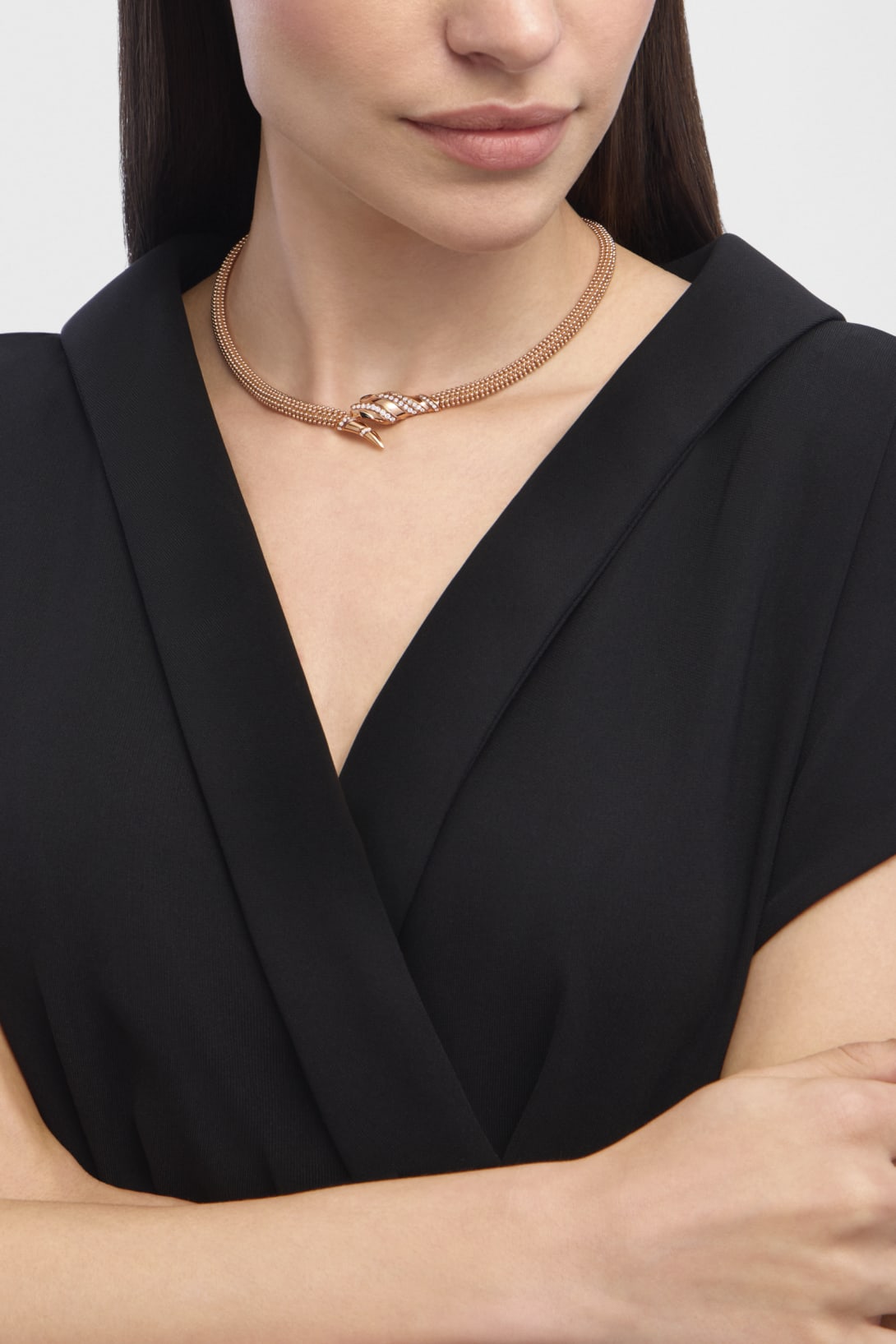 Carave Paris Serpenti Diamond Mesh Collar Necklace