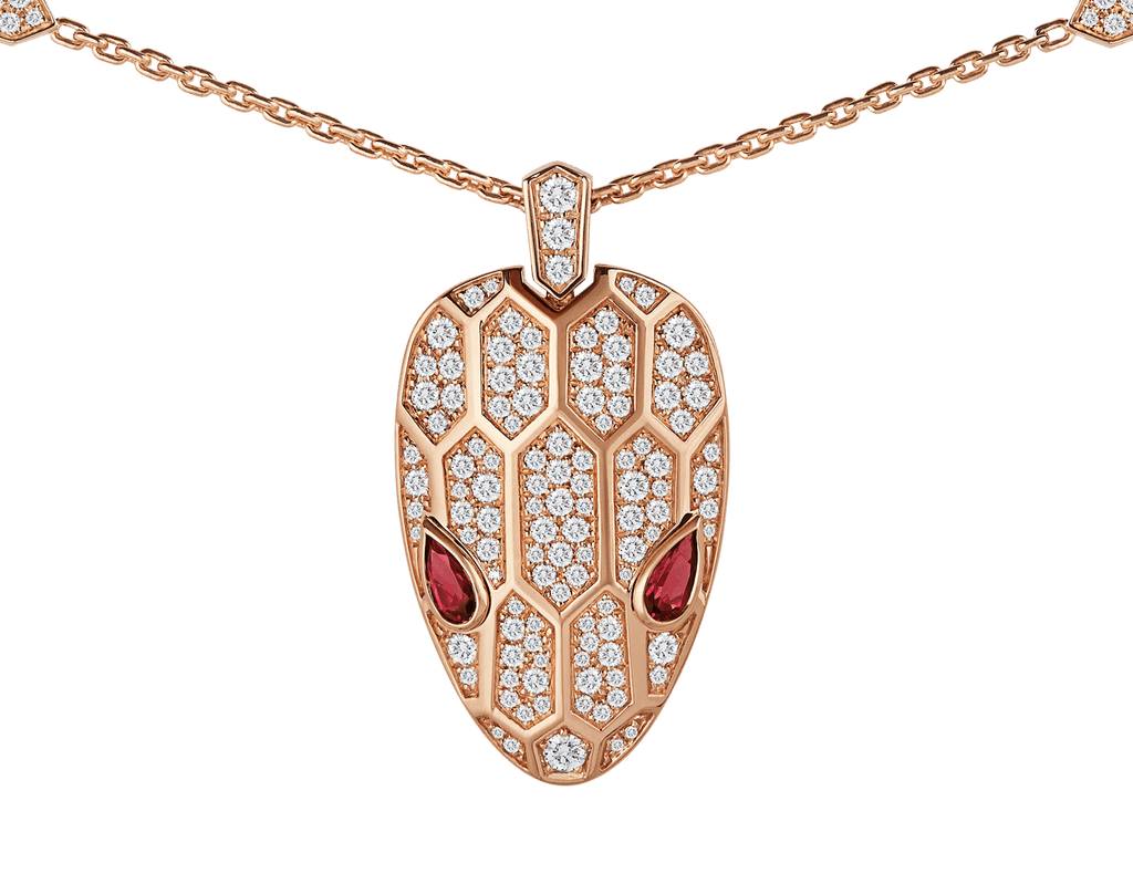 Carave Paris Serpenti Diamond & Ruby Pendant Necklace