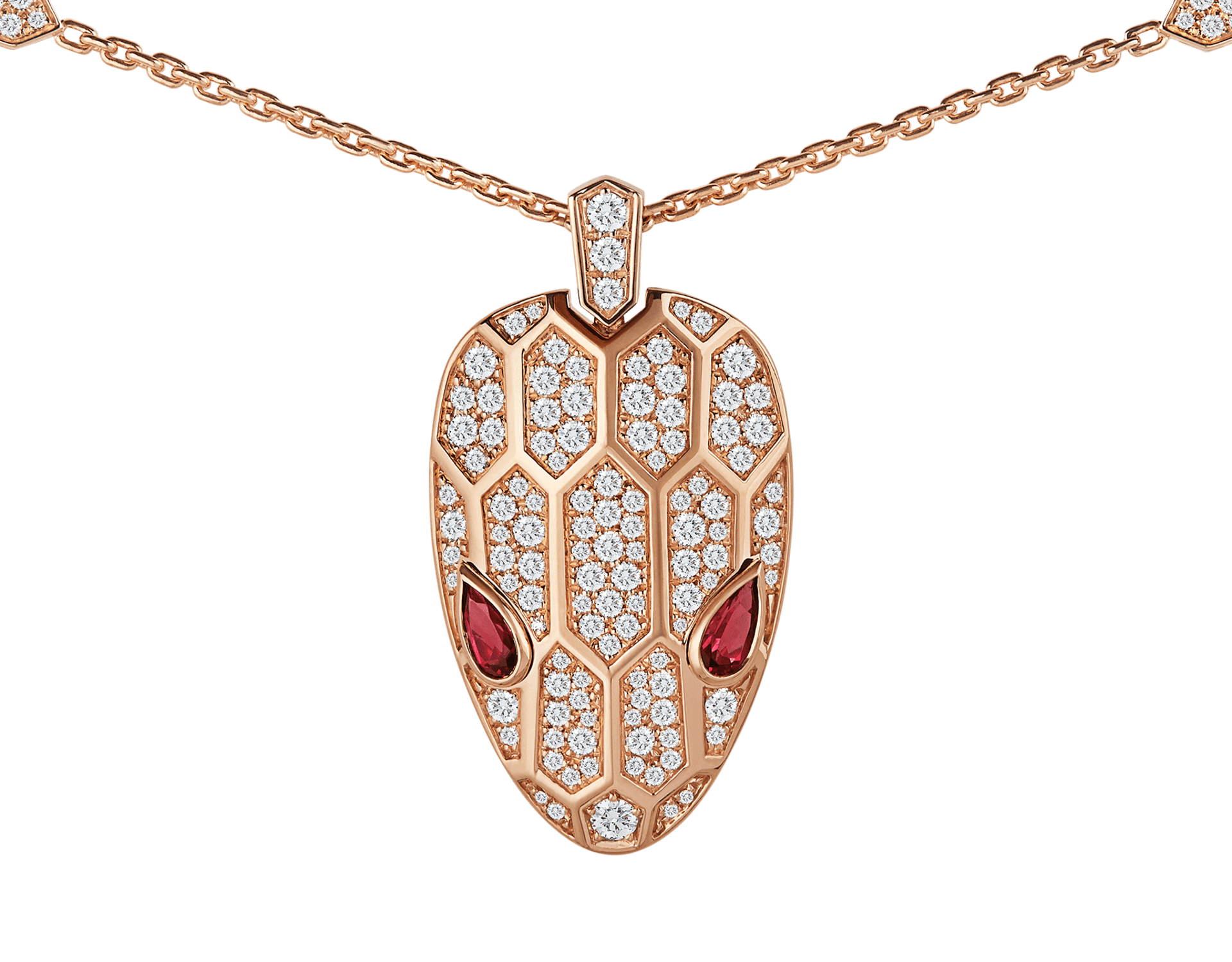 Carave Paris Serpenti Diamond & Ruby Pendant Necklace