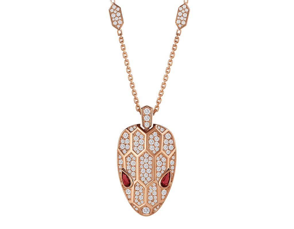 Carave Paris Serpenti Diamond & Ruby Pendant Necklace