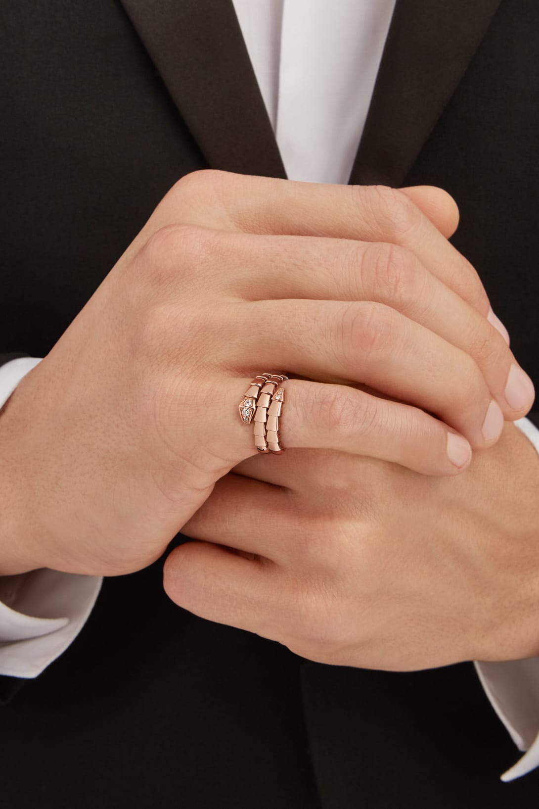 Carave Paris Serpenti Flexible Band Rose Gold Ring