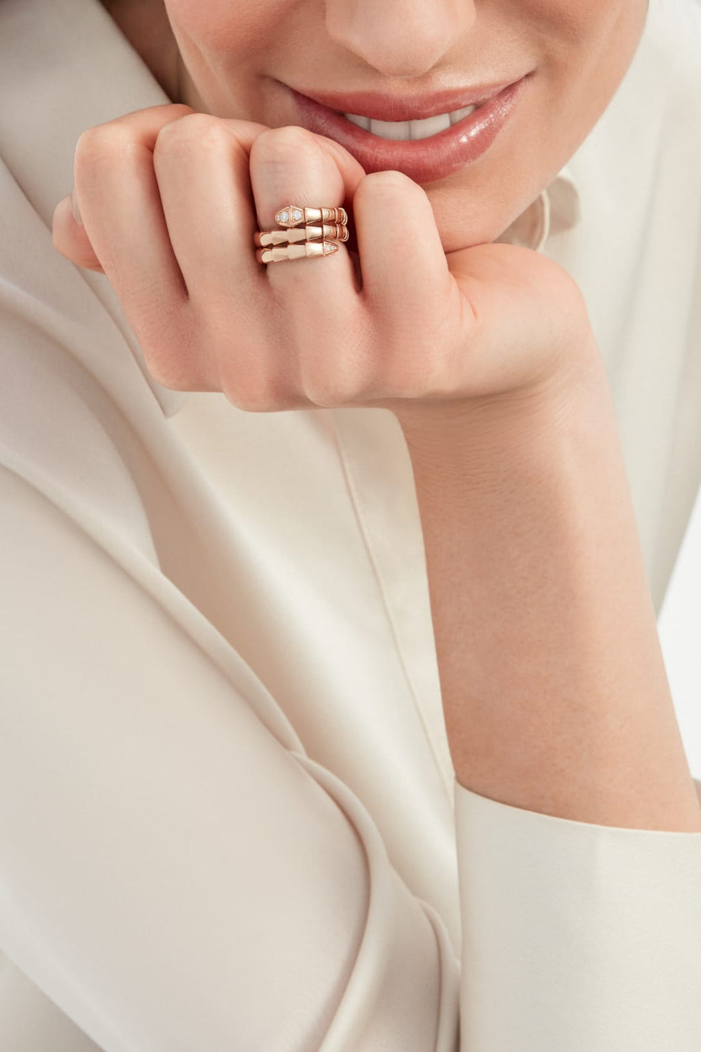 Carave Paris Serpenti Flexible Band Rose Gold Ring