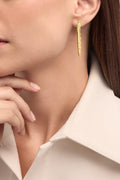 Carave Paris Serpenti Pyramid Diamond Gold Drop Earrings