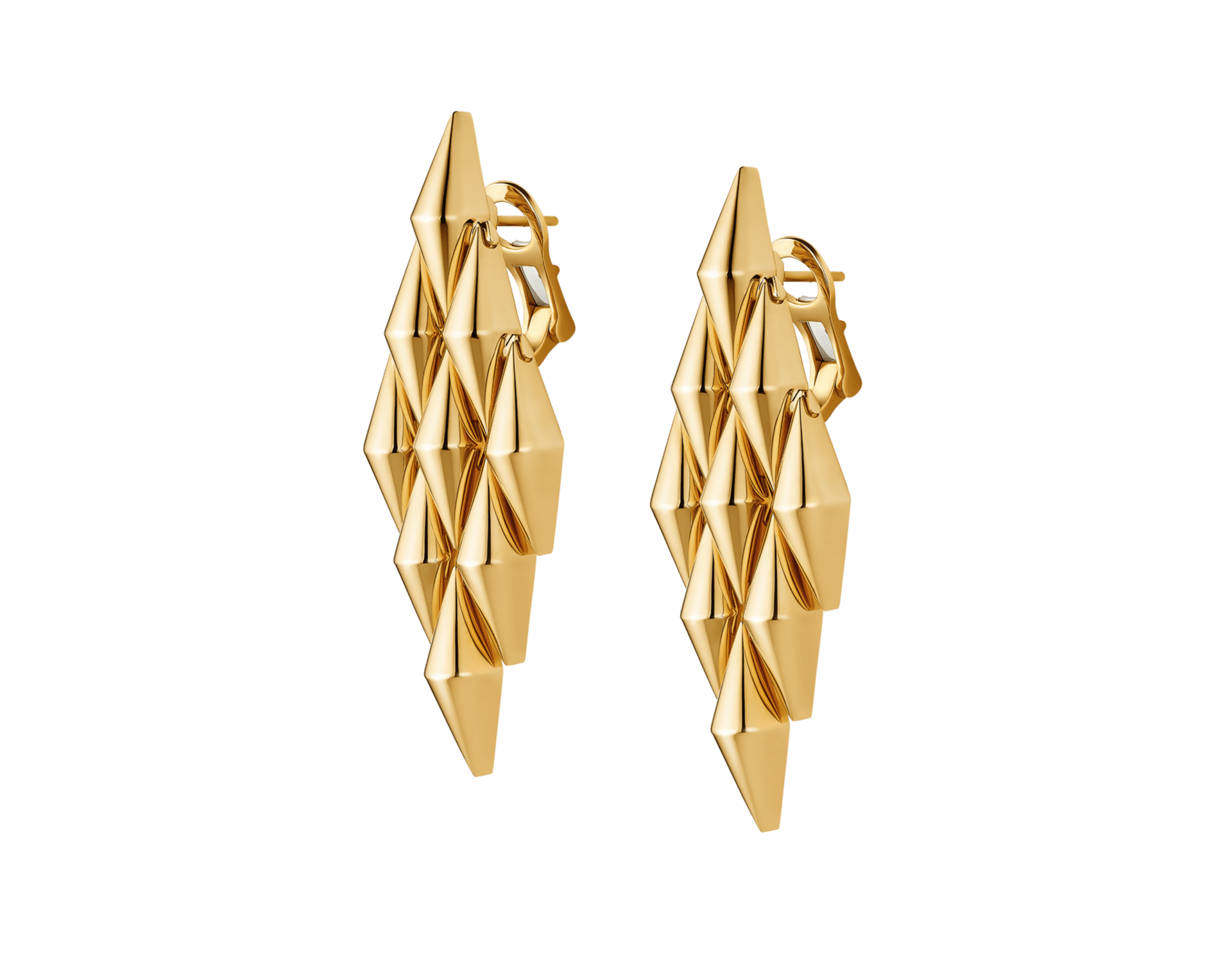 Carave Paris Serpenti Pyramid Gold Drop Earrings