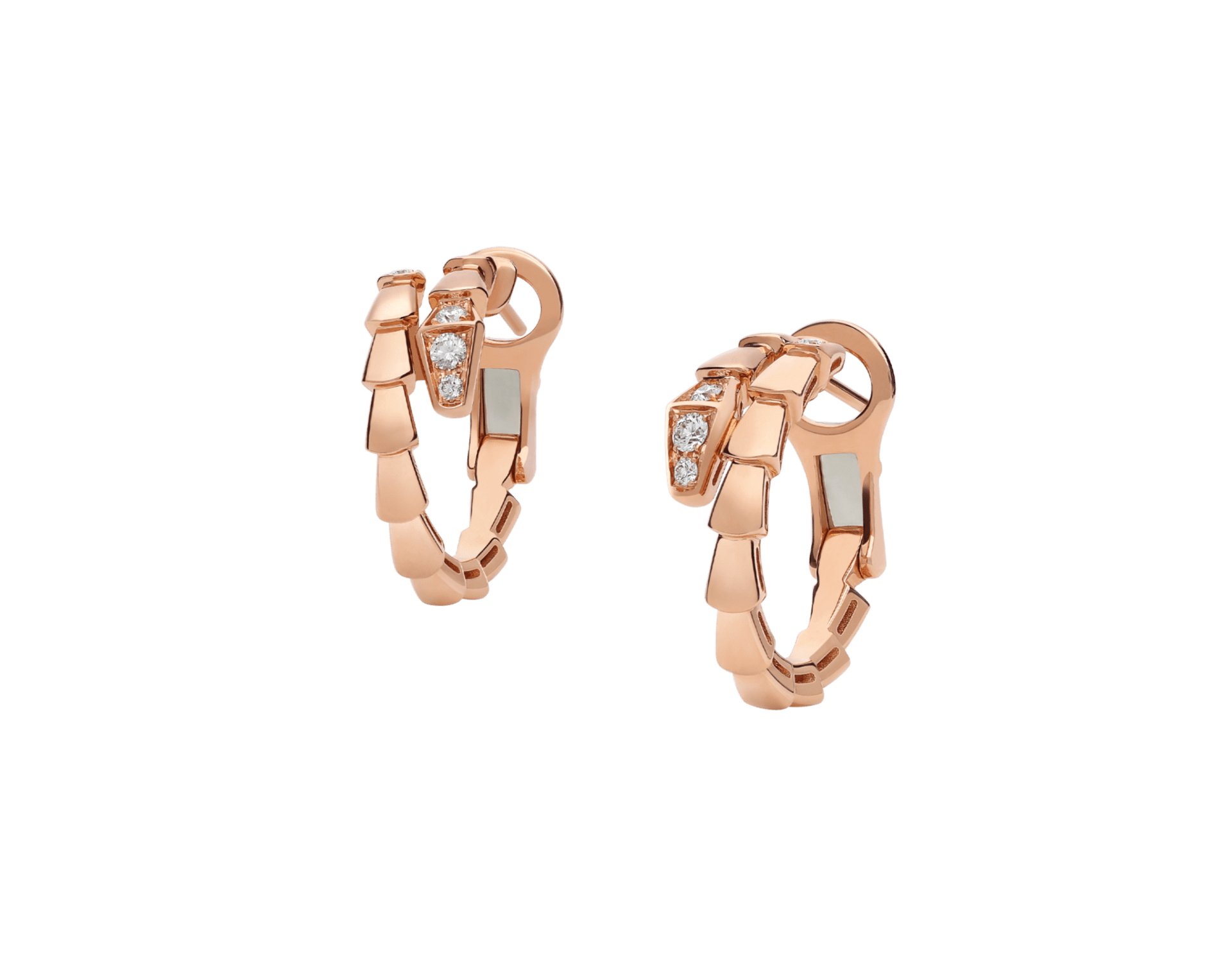 Carave Paris Serpenti Viper Diamond Hoop Earrings in Yellow Gold