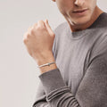 Carave Paris Signature T Bar White Gold Bracelet for Men