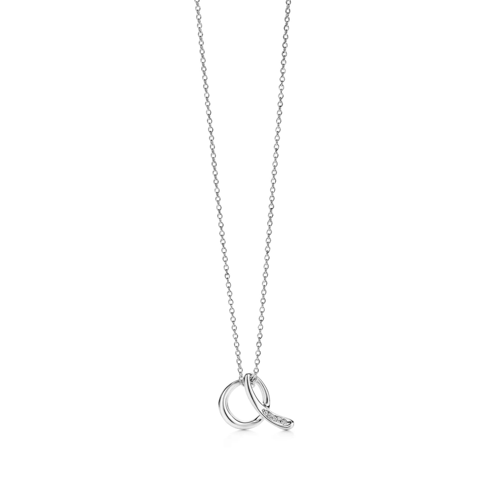 Carave Paris Silver Interlocking Circle Pavé Pendant Necklace