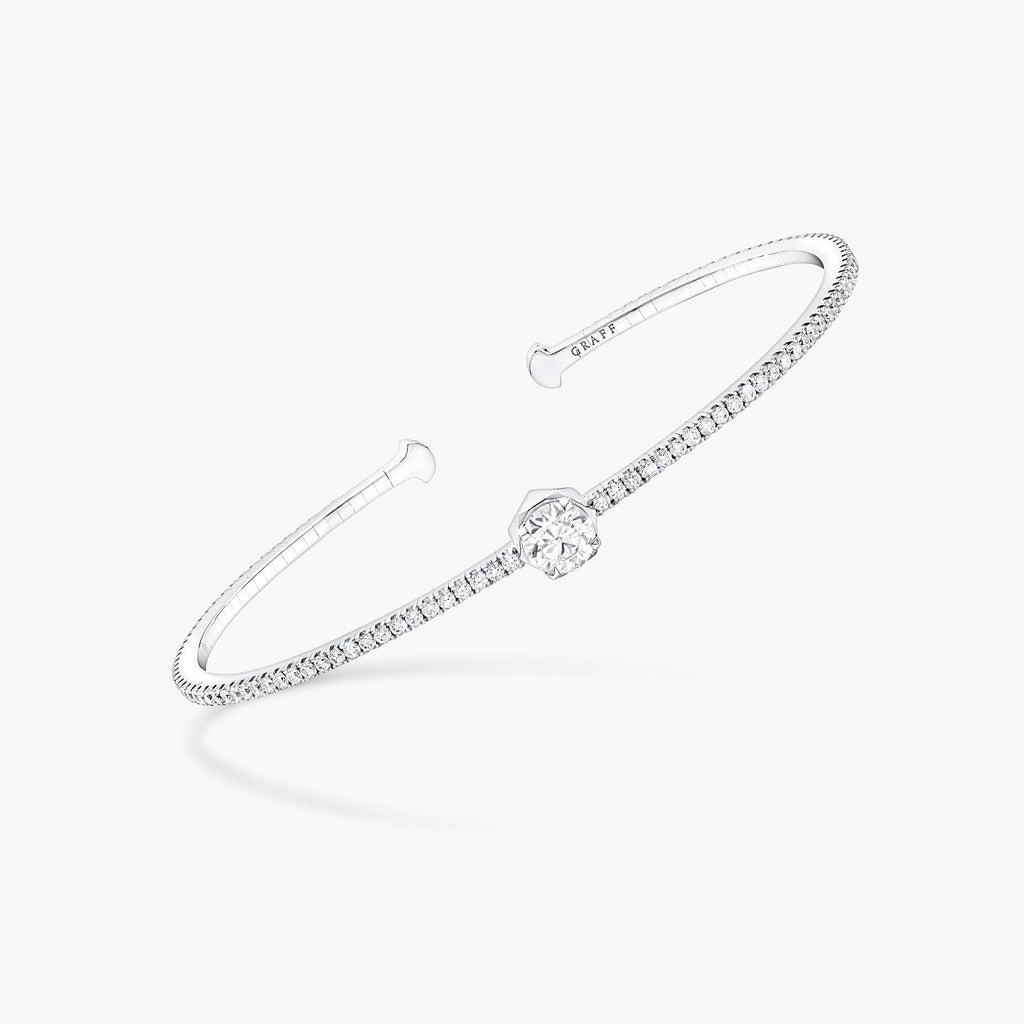 Carave Paris Solitaire Diamond Open Cuff Bangle