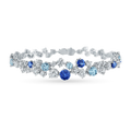 Carave Paris Sparkling Cluster Sapphire & Aqua Diamond Bracelet