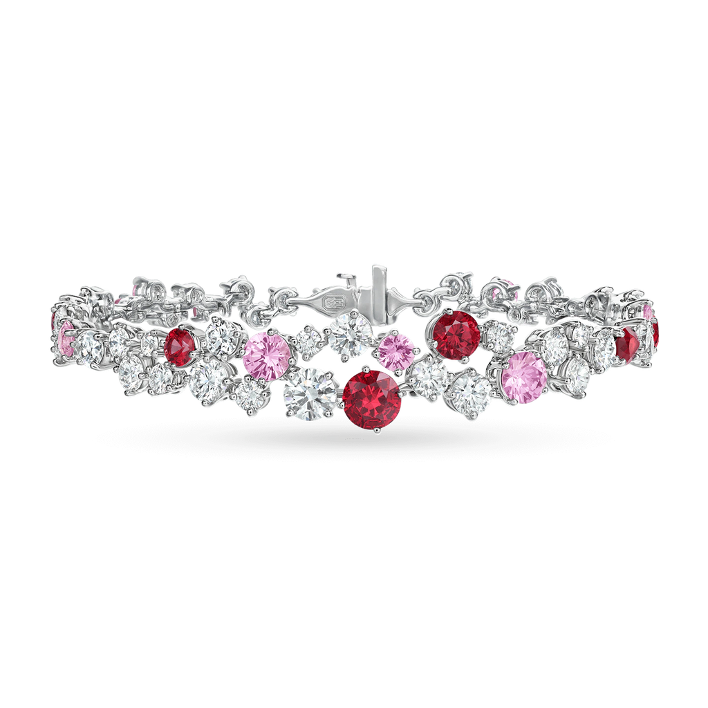 Carave Paris Sparkling Cluster Sapphire & Aqua Diamond Bracelet