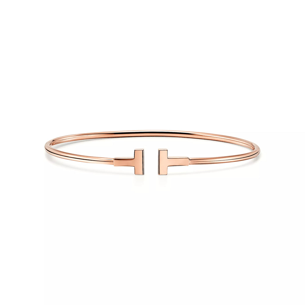 Carave Paris T Wire Rose Gold Cuff Bracelet