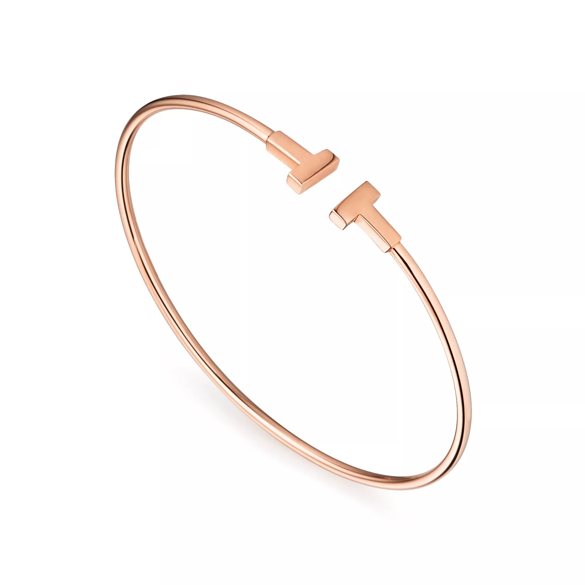 Carave Paris T Wire Rose Gold Cuff Bracelet