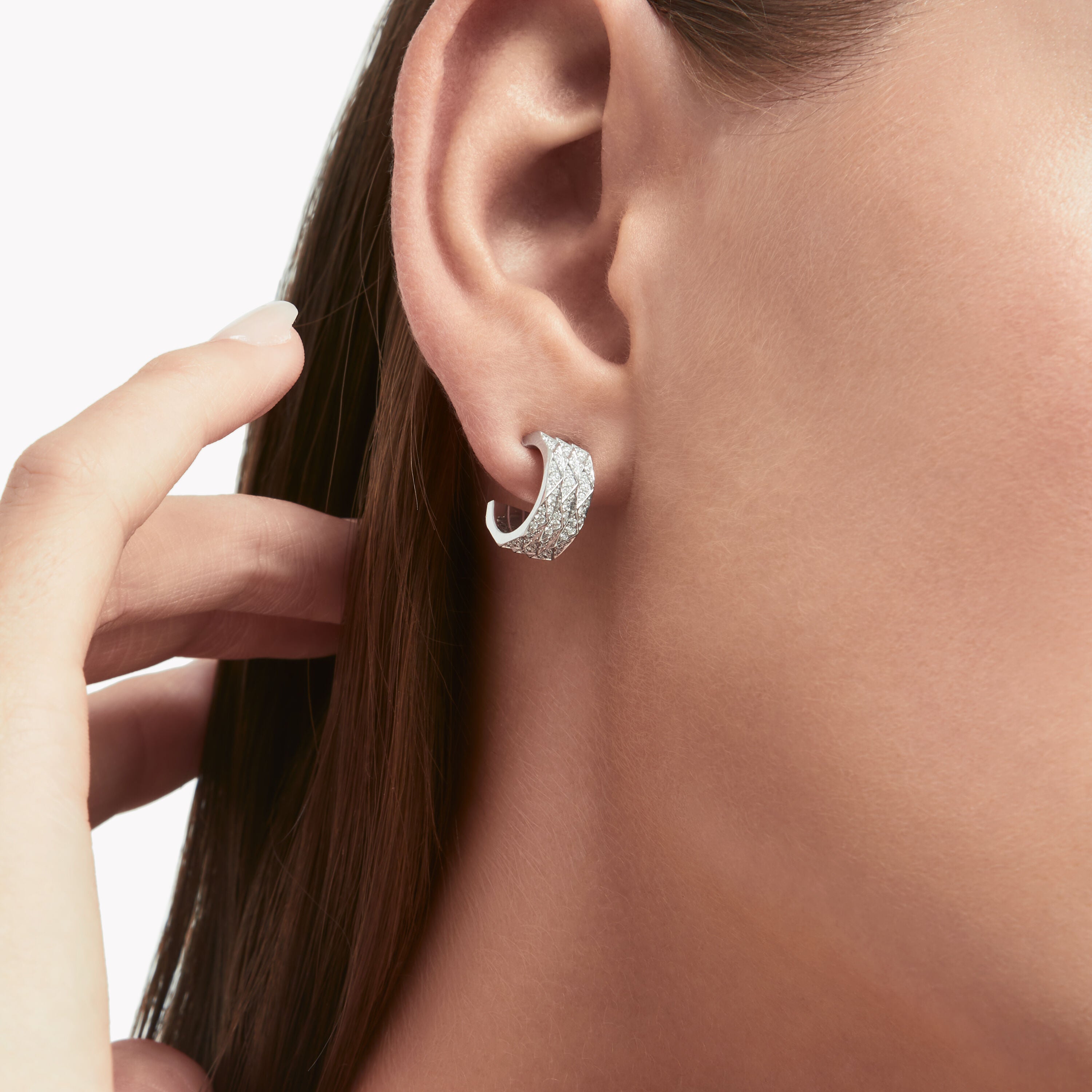 Carave Paris Textured Diamond Huggie Earrings