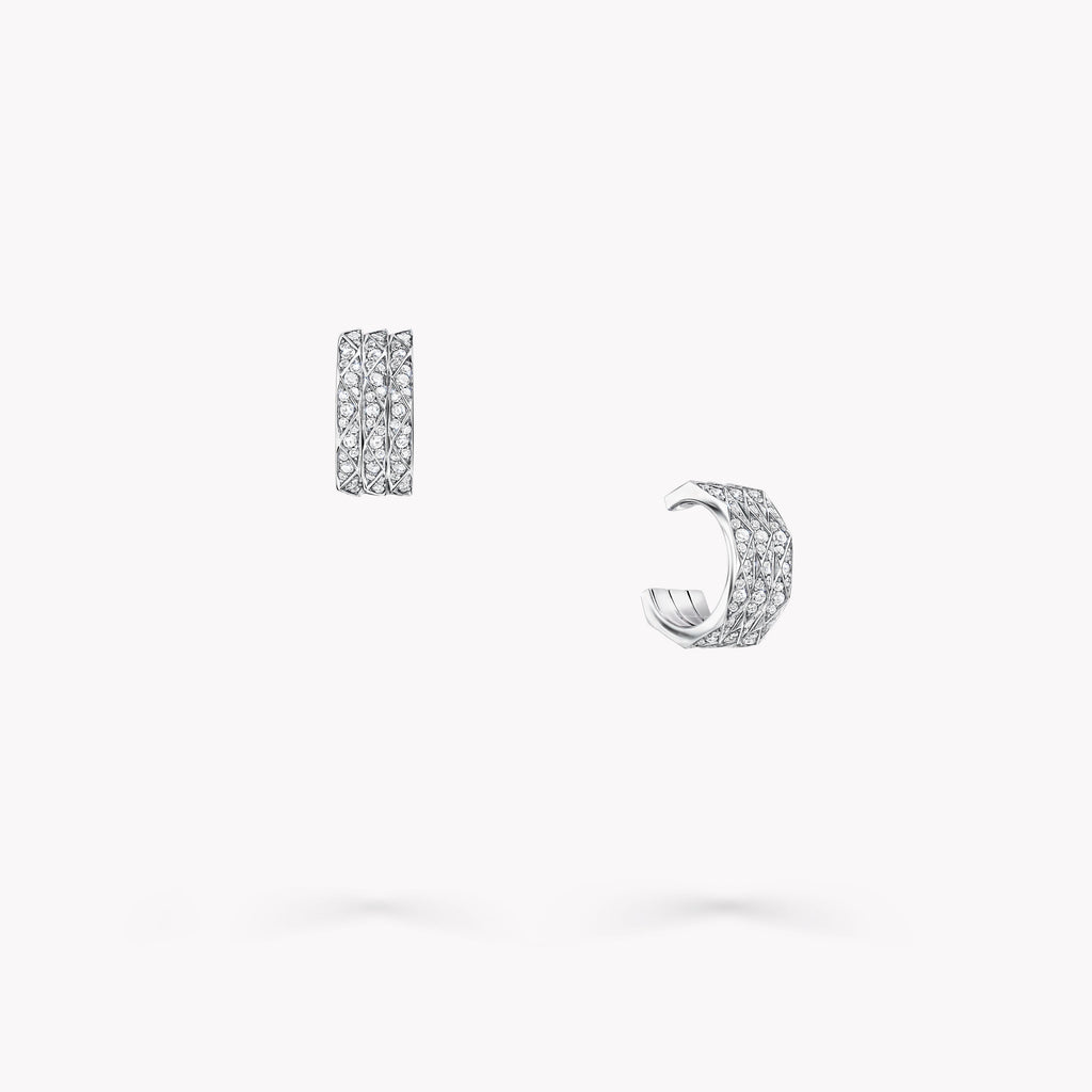Carave Paris Textured Diamond Huggie Earrings