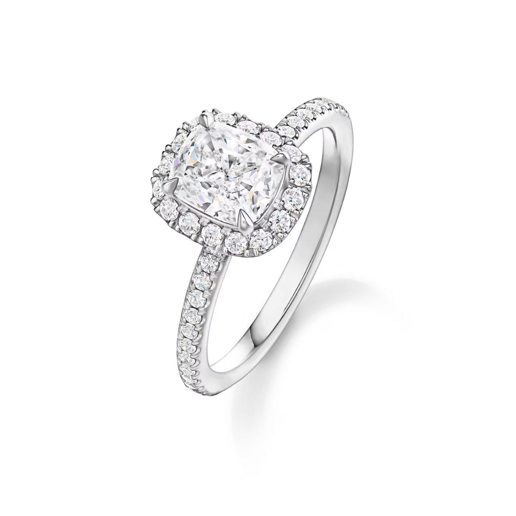 Carave Paris The One Cushion Cut Diamond Micropavé Engagement Ring