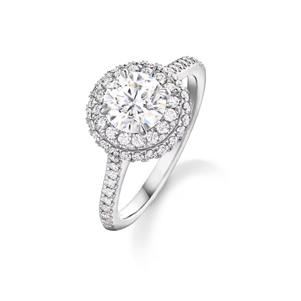 Carave Paris The One Double Halo Round Brilliant Diamond Engagement Ring