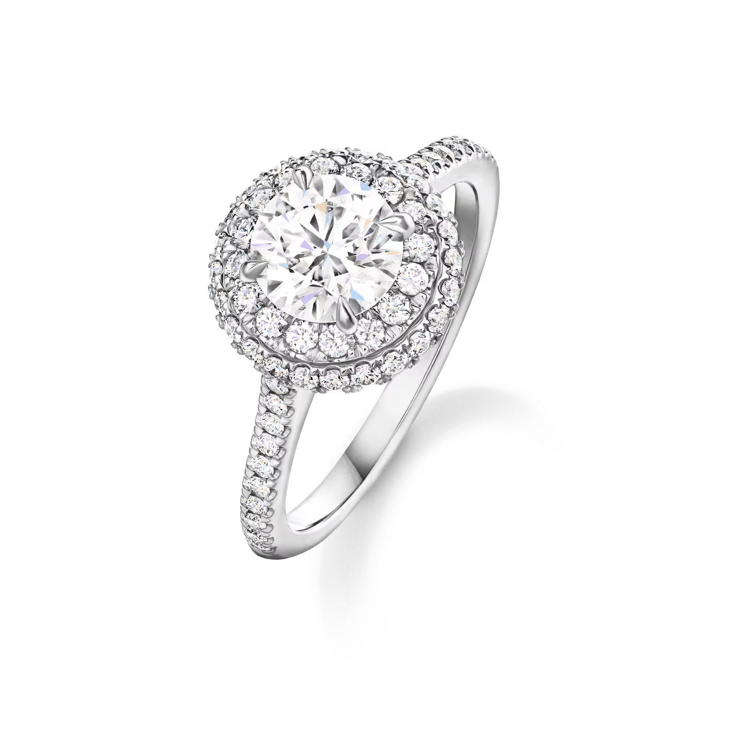 Carave Paris The One Double Halo Round Brilliant Diamond Engagement Ring
