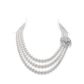 Carave Paris Three Strand Pearl Floral Clasp Necklace