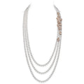 Carave Paris Three Strand Pearl Leaf Necklace