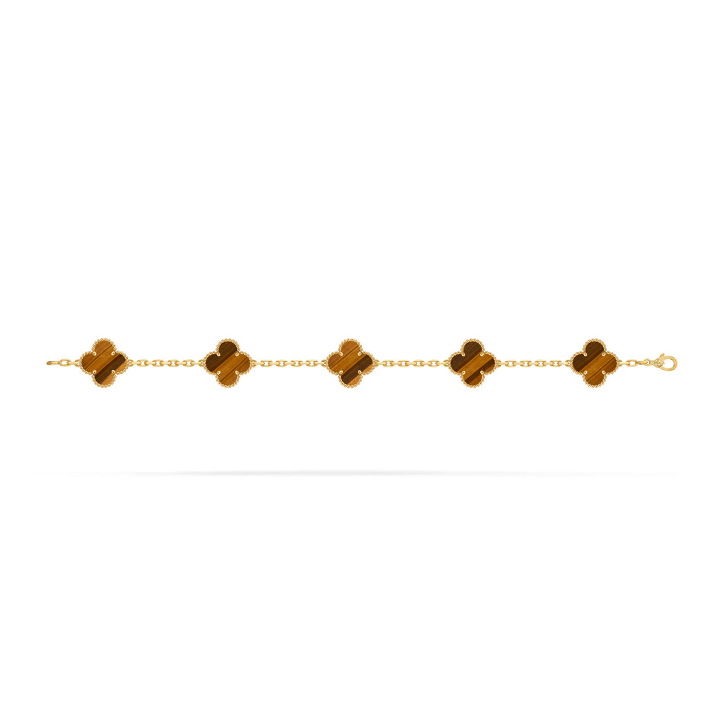 Carave Paris Tiger Eye Alhambra Motif Bracelet