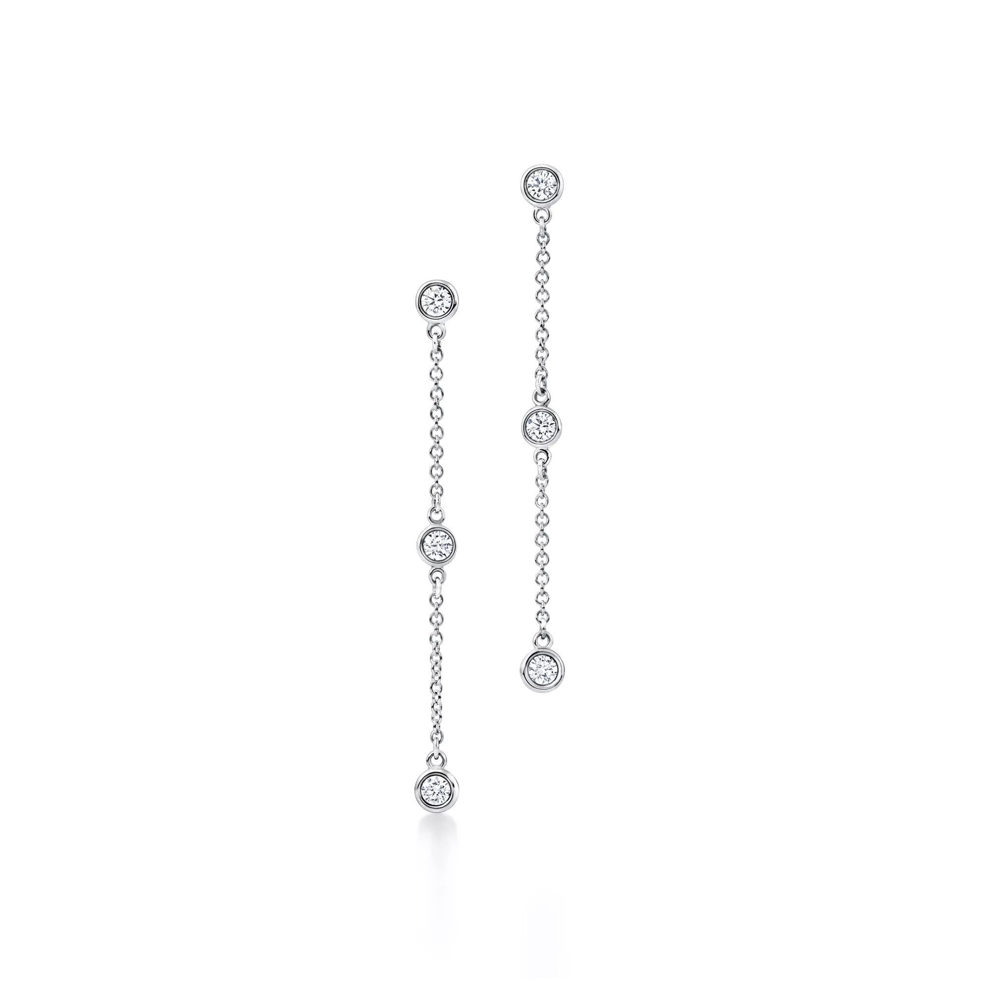 Carave Paris Triple Bezel Crystal Chain Drop Earrings