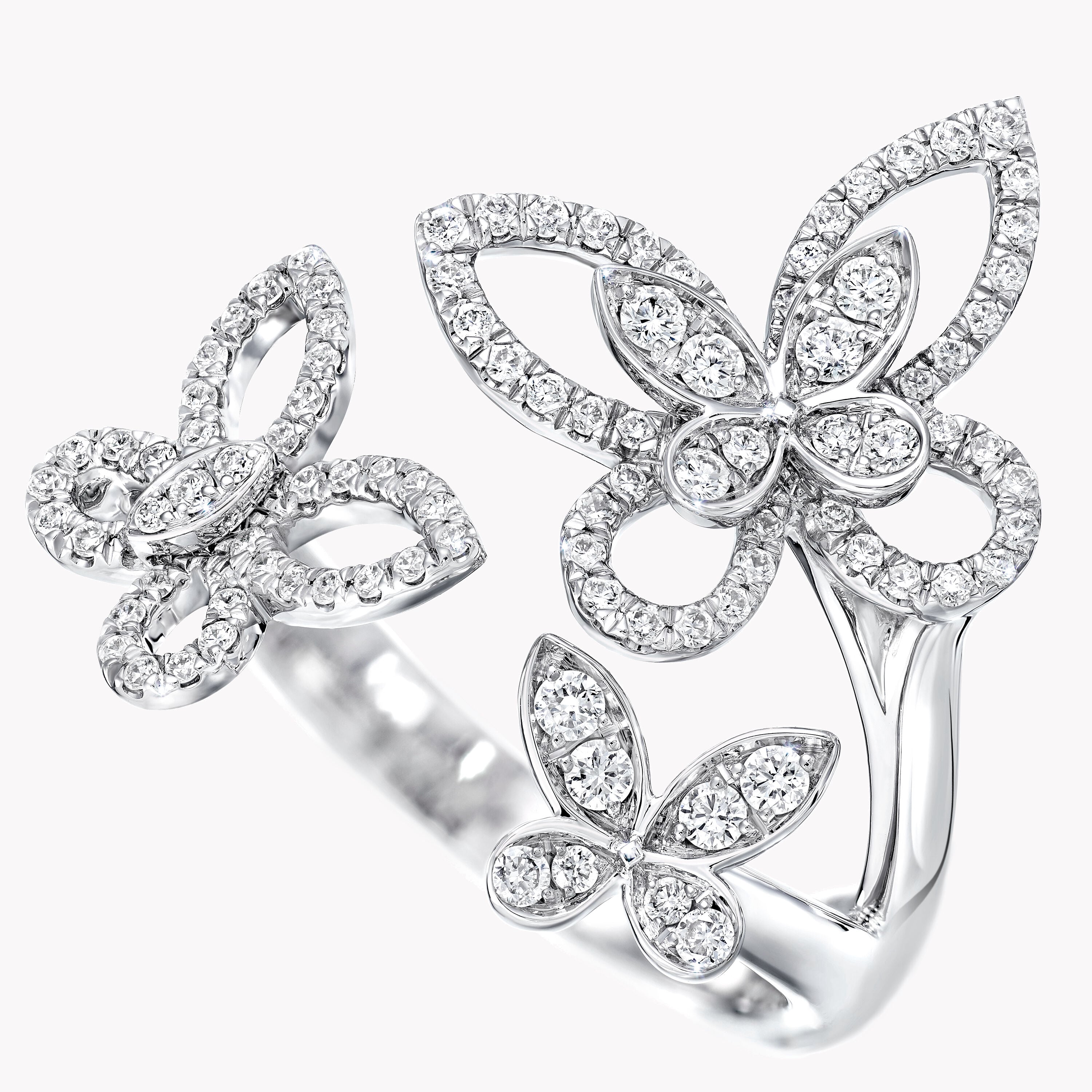 Carave Paris Triple Butterfly Diamond Open Ring
