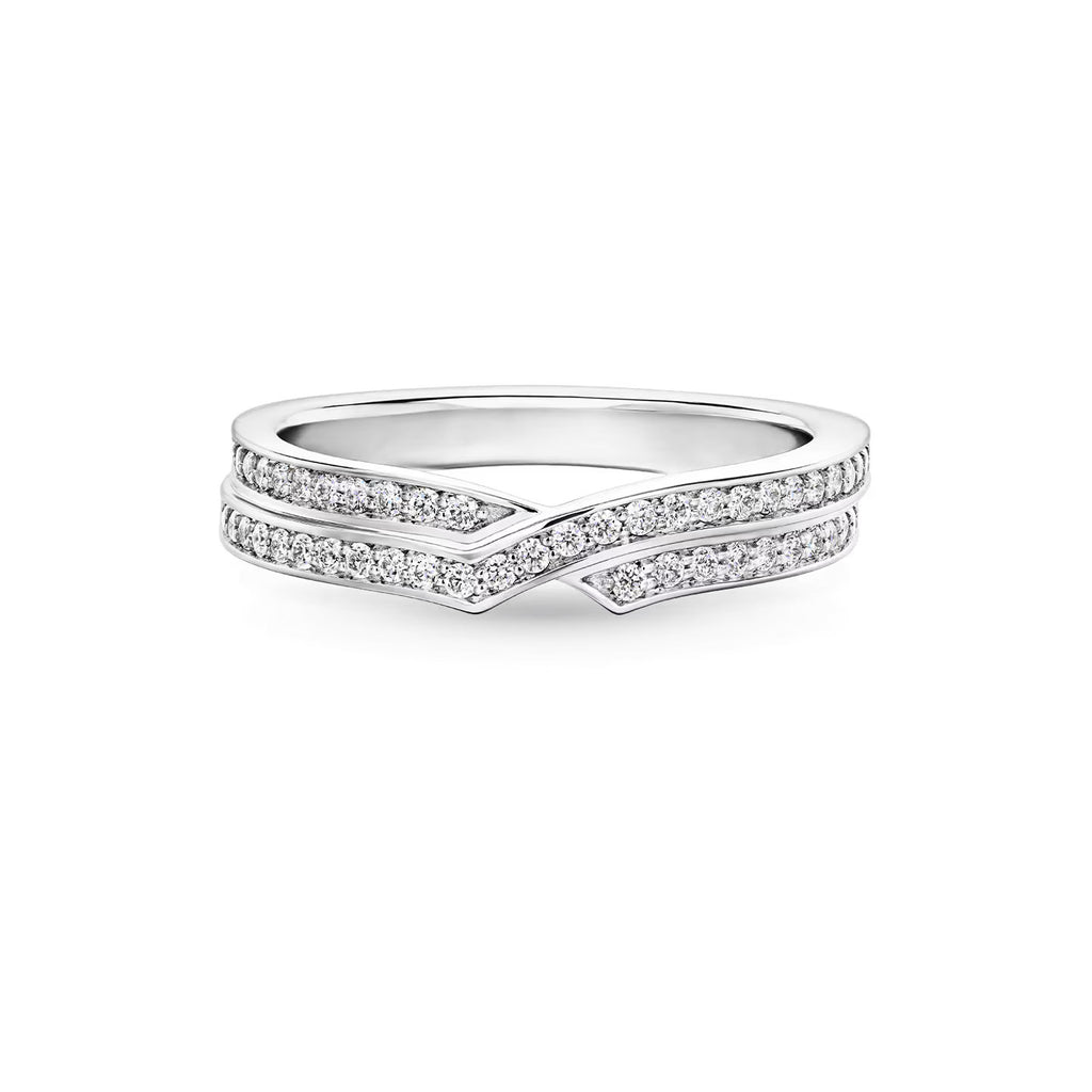 Carave Paris Tryst Two Row Micropavé Diamond Wedding Band