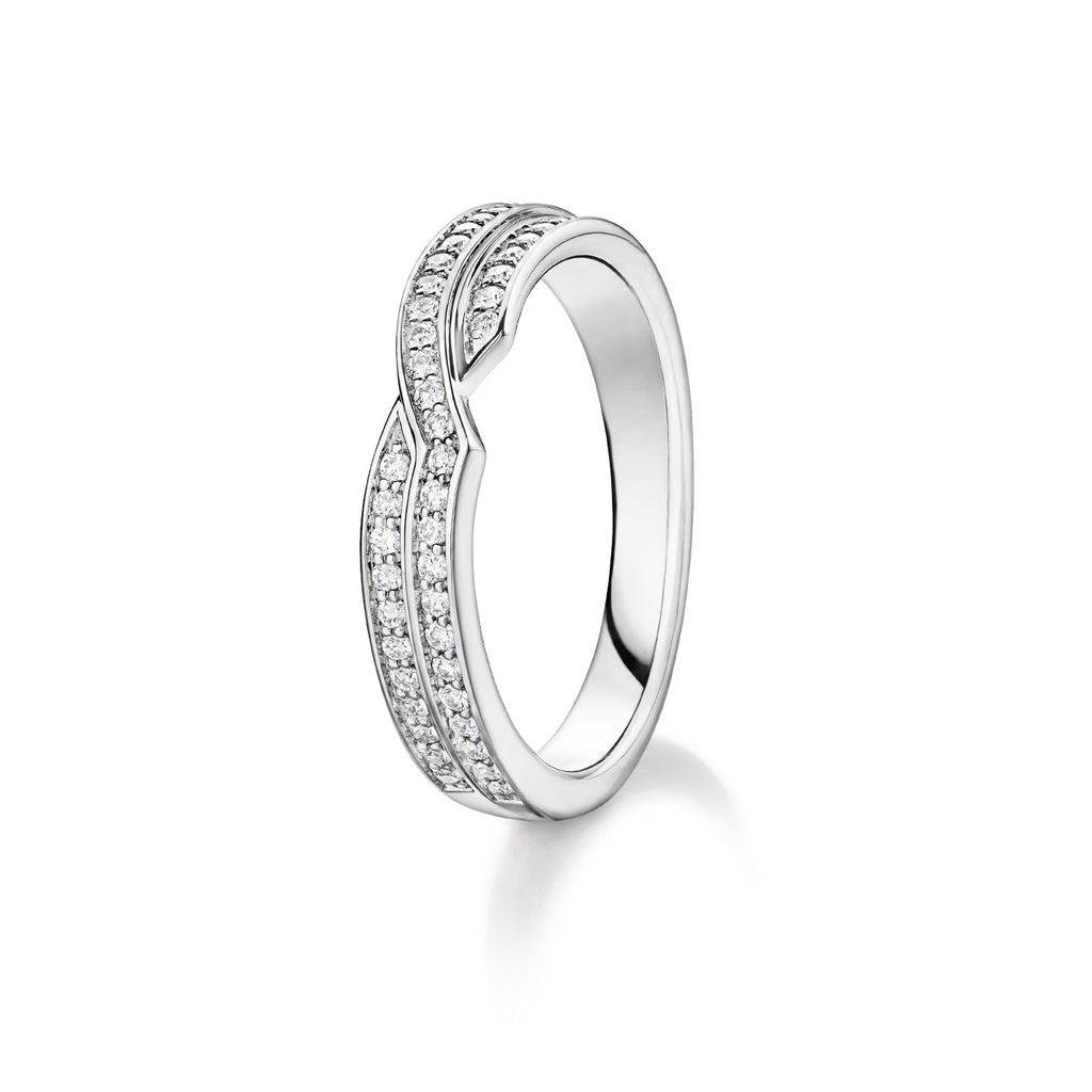 Carave Paris Tryst Two Row Micropavé Diamond Wedding Band