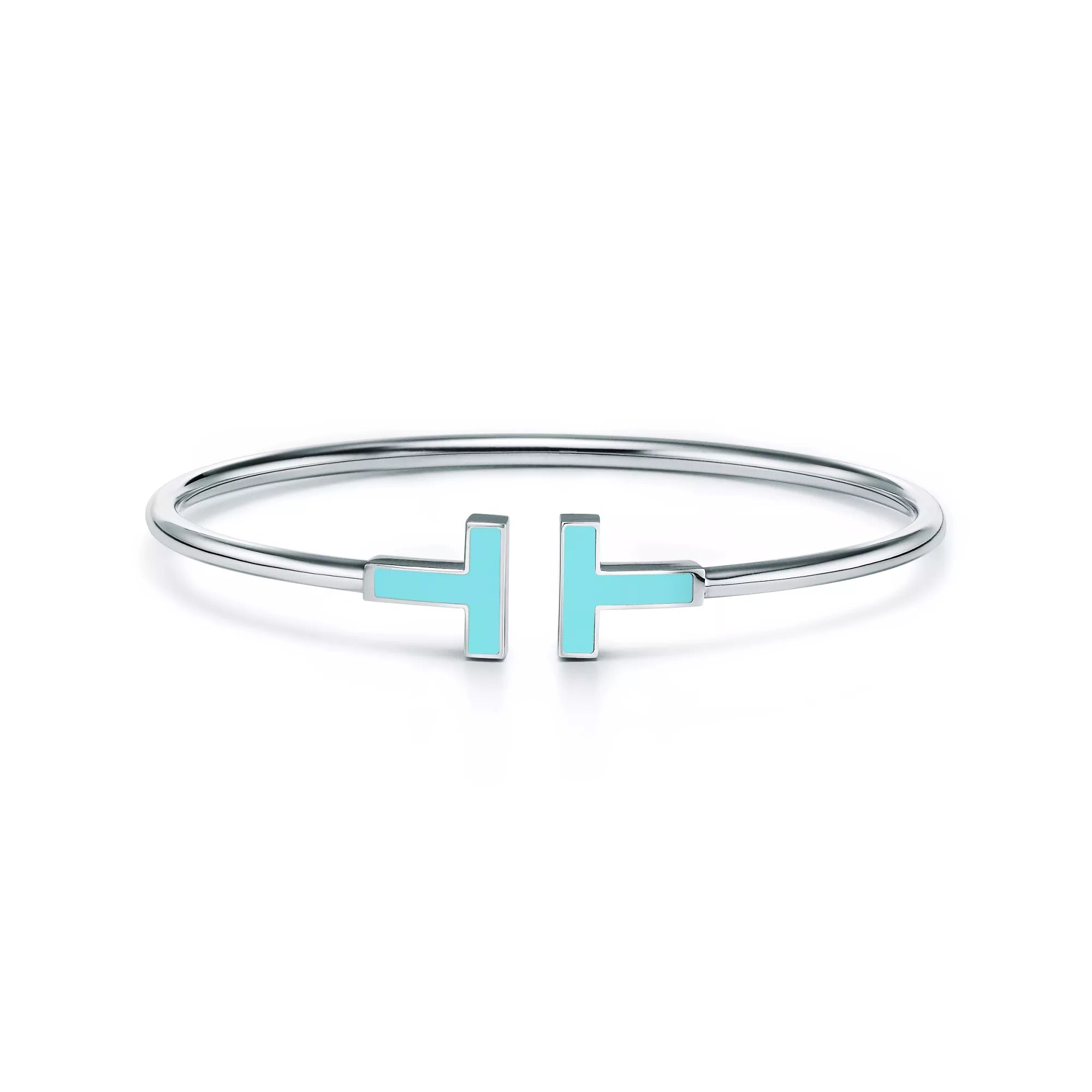 Carave Paris Turquoise T White Gold Open Bangle for Women