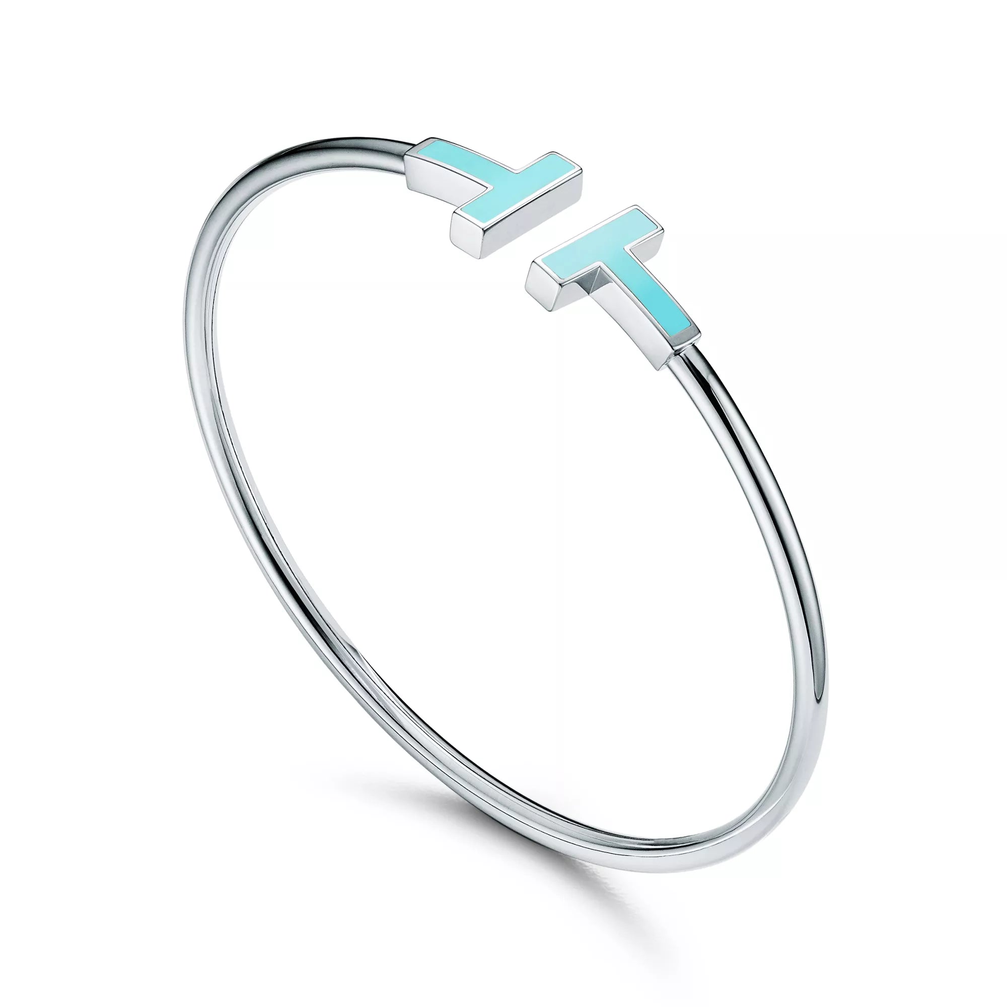Carave Paris Turquoise T White Gold Open Bangle for Women